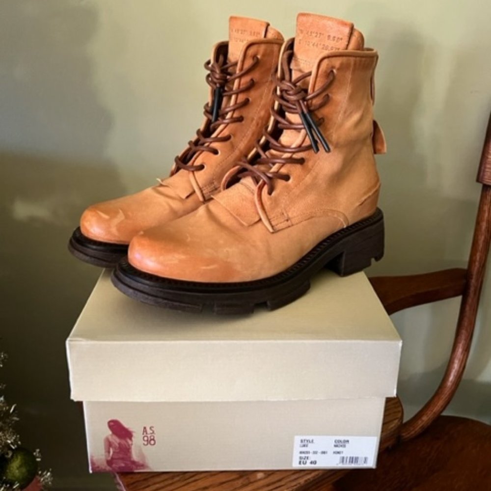 A.S.98 Lukie Leather Boot, Honey, size EU 40